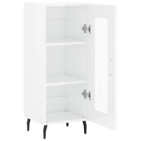 Produktbild för Skåp vit högglans 34,5x34x90 cm konstruerat trä