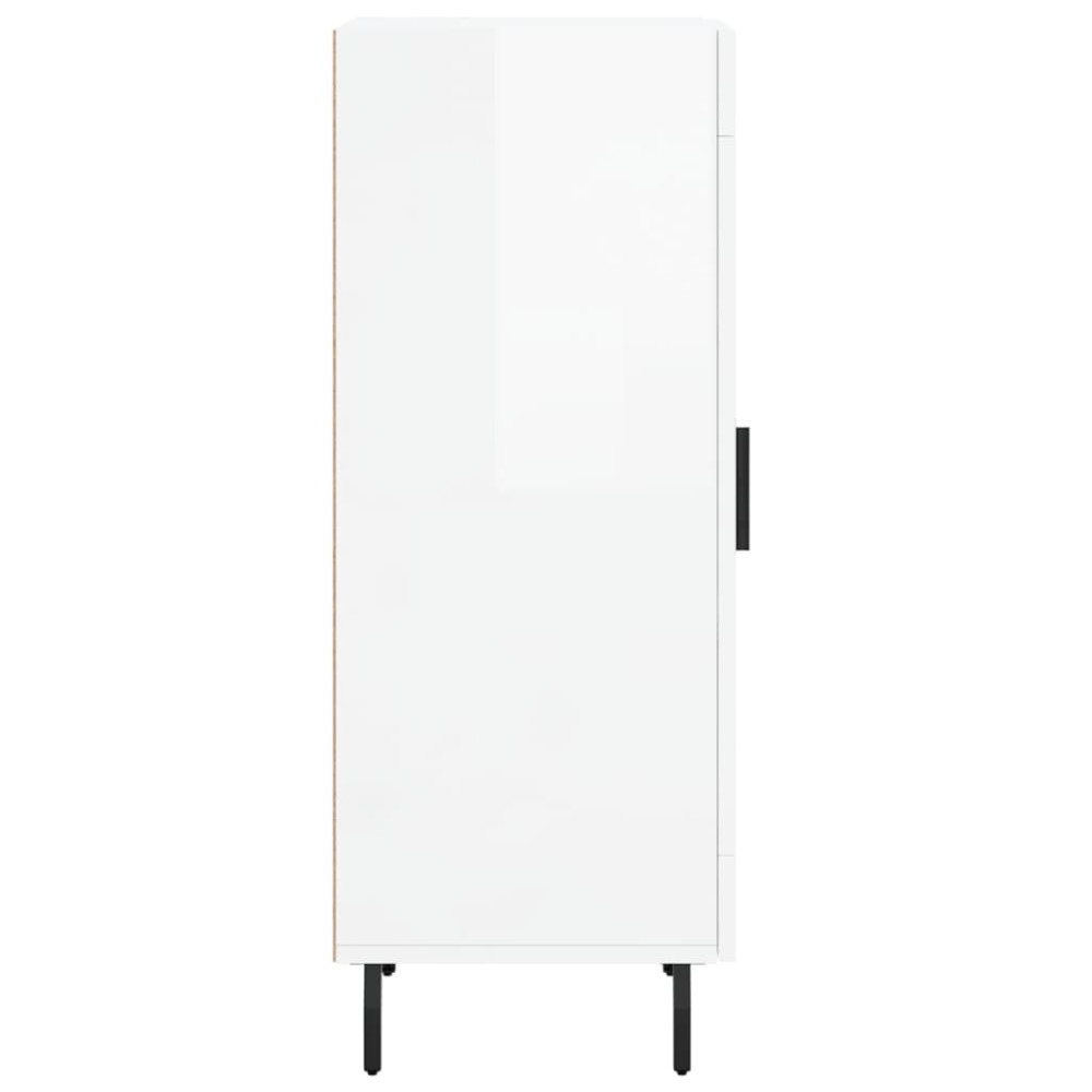 Produktbild för Skåp vit högglans 34,5x34x90 cm konstruerat trä