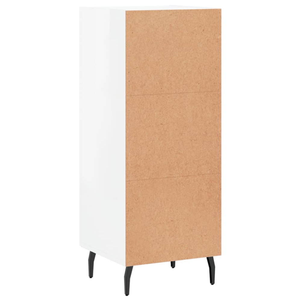 Produktbild för Skåp vit högglans 34,5x34x90 cm konstruerat trä