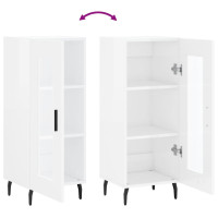 Produktbild för Skåp vit högglans 34,5x34x90 cm konstruerat trä
