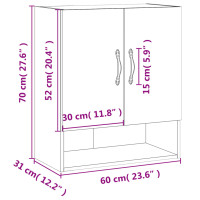 Produktbild för Väggskåp vit högglans 60x31x70 cm konstruerat trä