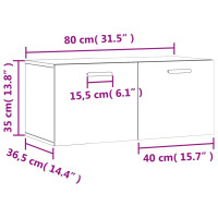 Produktbild för Väggskåp svart 80x36,5x35 cm konstruerat trä