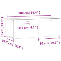 Produktbild för Väggskåp vit 100x36,5x35 cm konstruerat trä