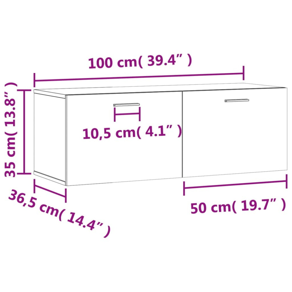 Produktbild för Väggskåp sonoma-ek 100x36,5x35 cm konstruerat trä