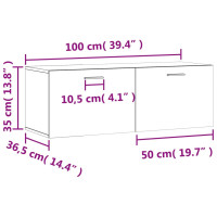 Produktbild för Väggskåp sonoma-ek 100x36,5x35 cm konstruerat trä