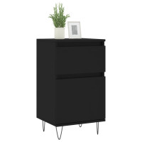 Produktbild för Byråer 2 st svart 40x35x70 cm konstruerat trä