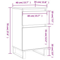 Produktbild för Byrå rökfärgad ek 40x35x70 cm konstruerat trä