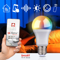 Miniatyr av produktbild för WiFi Smart E27 LED RGBW 9W 806 lm