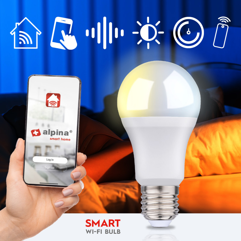 Produktbild för WiFi Smart E27 LED Varm-/Kallvit 9W 806 lm
