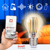 Miniatyr av produktbild för WiFi Smart E27 LED Filament Varmvit 7W 806 lm