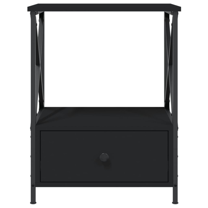 Produktbild för Sängbord 2 st svart 50x41x65 cm konstruerat trä