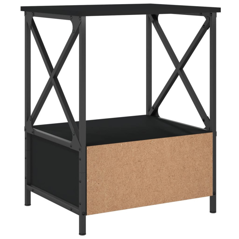 Produktbild för Sängbord 2 st svart 50x41x65 cm konstruerat trä
