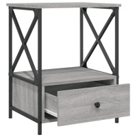 Produktbild för Sängbord 2 st grå sonoma 50x41x65 cm konstruerat trä