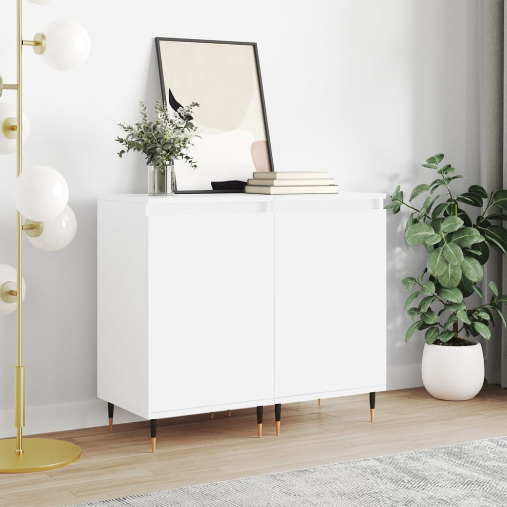 Produktbild för Byråer 2 st vit 40x35x70 cm konstruerat trä