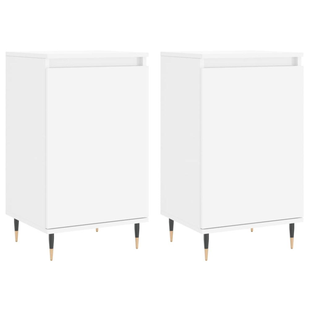 Produktbild för Byråer 2 st vit 40x35x70 cm konstruerat trä