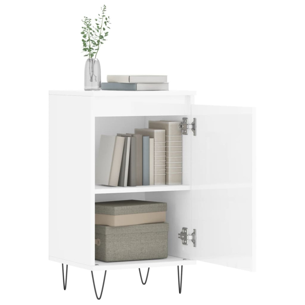 Produktbild för Byråer 2 st vit högglans 40x35x70 cm konstruerat trä