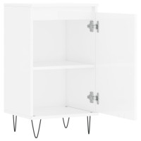 Produktbild för Byråer 2 st vit högglans 40x35x70 cm konstruerat trä
