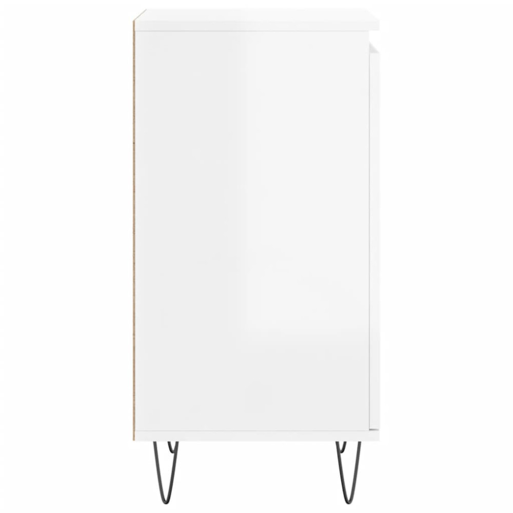 Produktbild för Byråer 2 st vit högglans 40x35x70 cm konstruerat trä