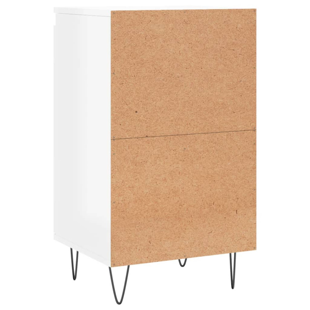 Produktbild för Byråer 2 st vit högglans 40x35x70 cm konstruerat trä