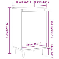 Produktbild för Byrå rökfärgad ek 40x35x70 cm konstruerat trä