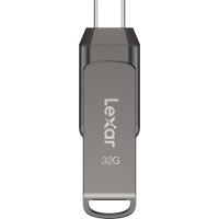 Produktbild för Lexar JumpDrive Dual Drive D400 Type-C/Type-C & Type-A, up to 100MB/s read (USB 3.1) 32GB