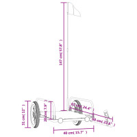 Produktbild för Cykelvagn svart 122x53x31 cm järn