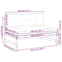 Produktbild för Mittensoffa honungsbrun 120x80 cm massiv furu