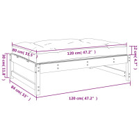 Produktbild för Fotpall för trädgården 120x80 cm massiv furu