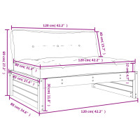 Produktbild för Mittensoffa vit 120x80 cm massiv furu