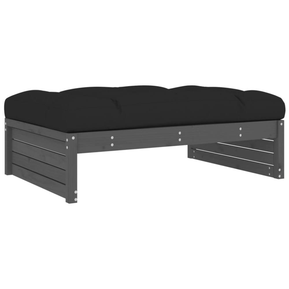 Produktbild för Fotpall för trädgården grå 120x80 cm massiv furu