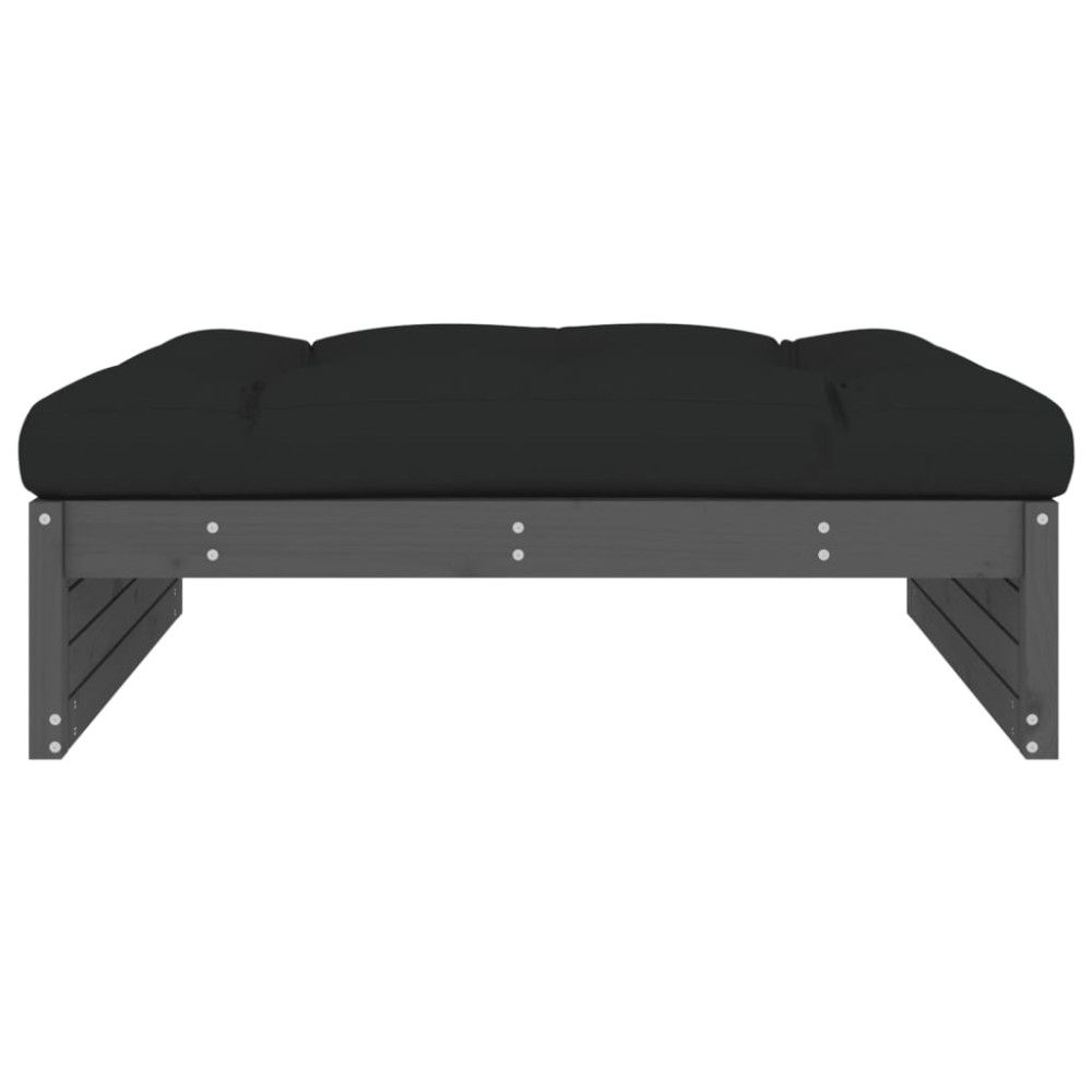 Produktbild för Fotpall för trädgården grå 120x80 cm massiv furu