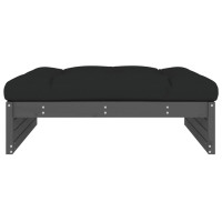 Produktbild för Fotpall för trädgården grå 120x80 cm massiv furu
