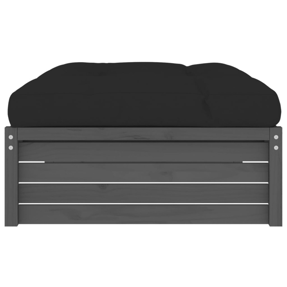 Produktbild för Fotpall för trädgården grå 120x80 cm massiv furu