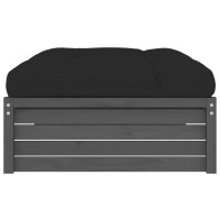 Produktbild för Fotpall för trädgården grå 120x80 cm massiv furu