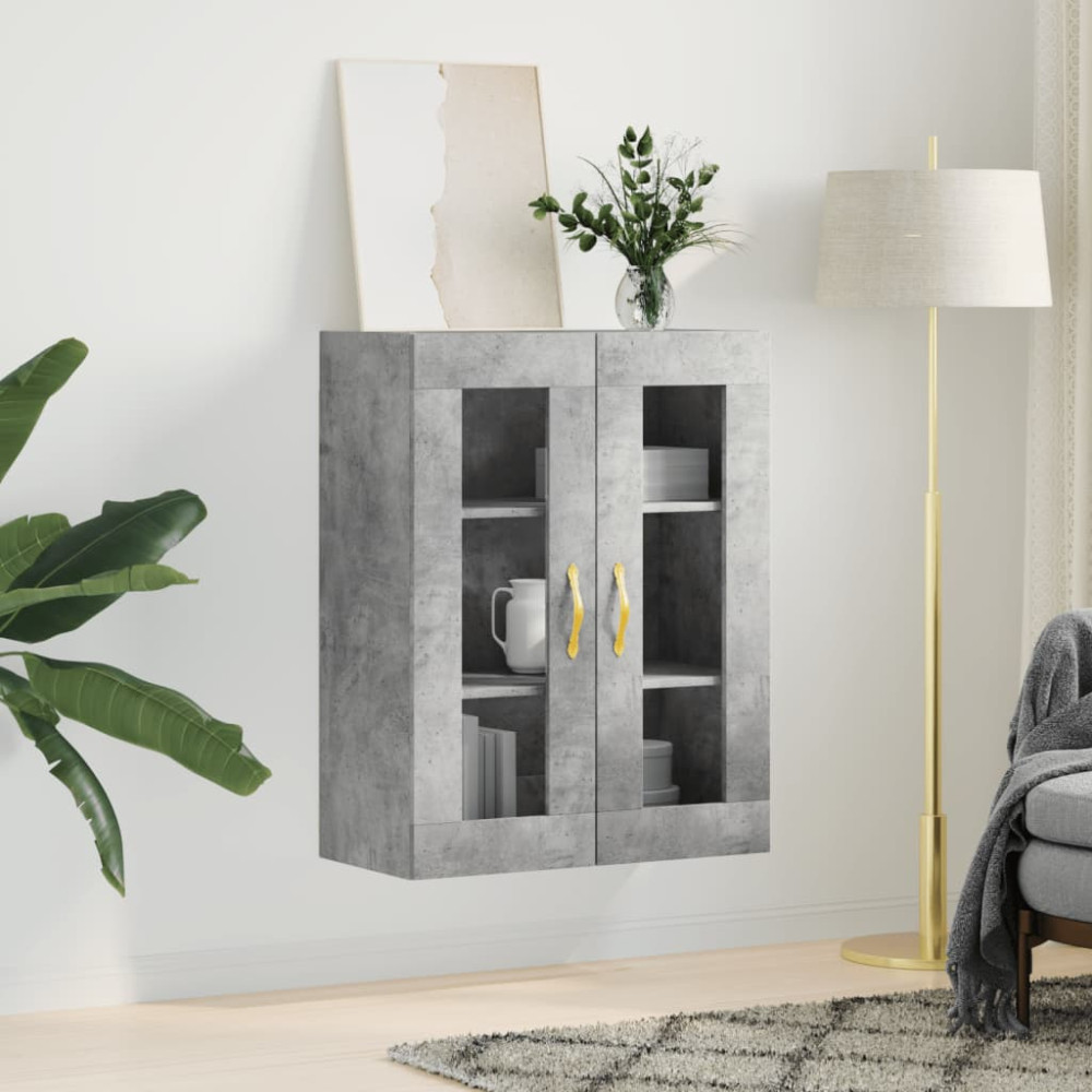 Produktbild för Väggskåp betonggrå 69,5x34x90 cm