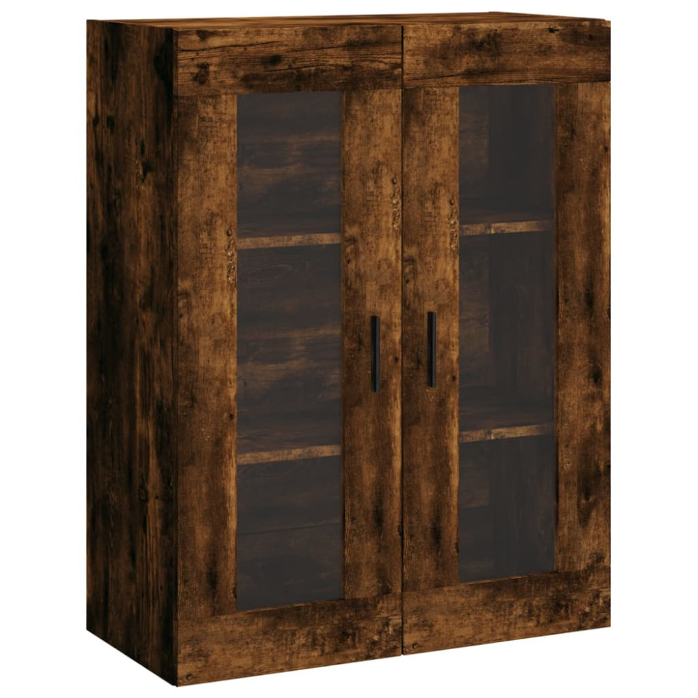 Produktbild för Väggskåp rökfärgad ek 69,5x34x90 cm