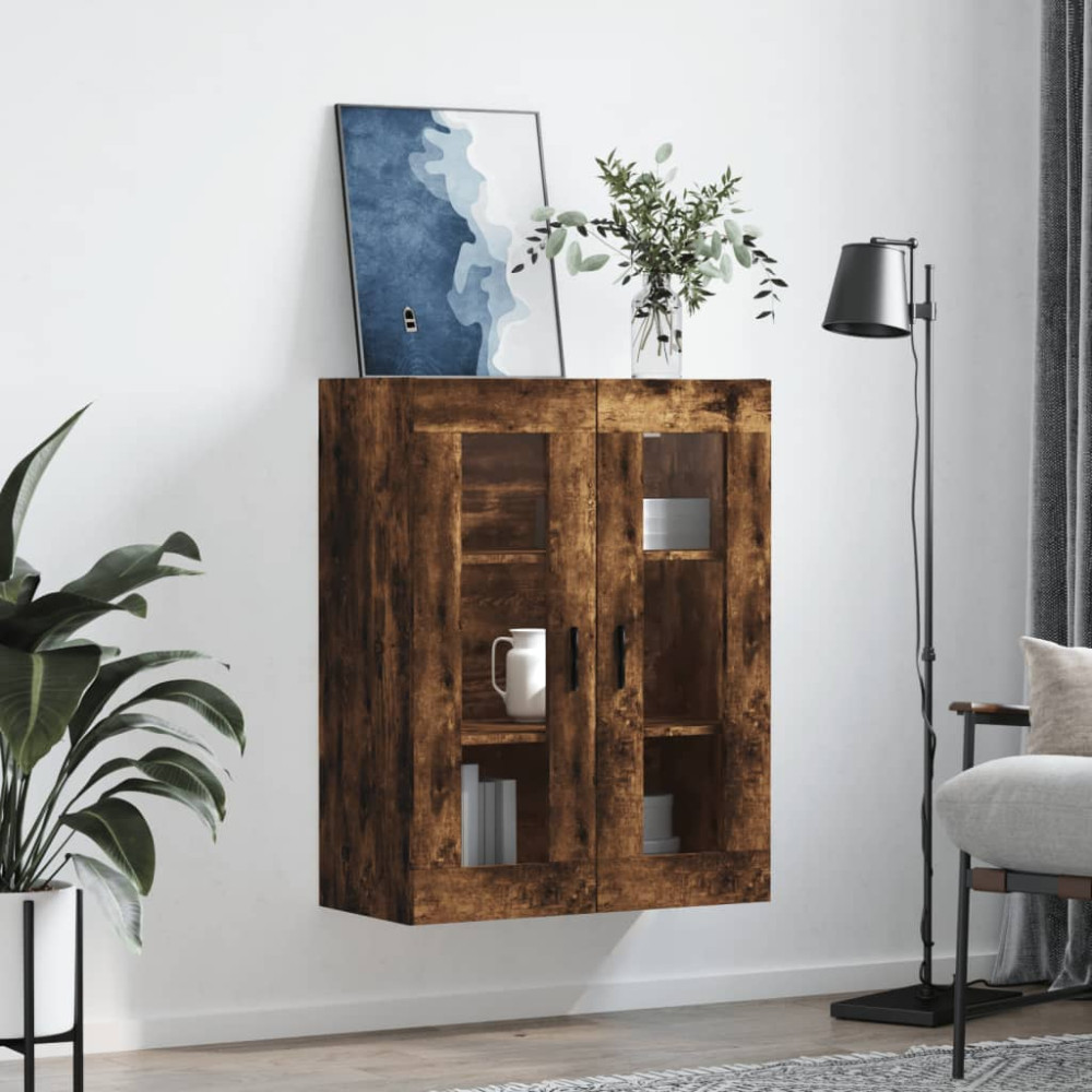Produktbild för Väggskåp rökfärgad ek 69,5x34x90 cm