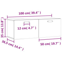 Produktbild för Väggskåp vit 100x36,5x35 cm konstruerat trä