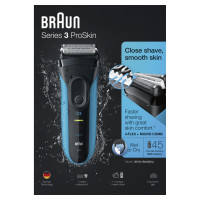 Produktbild för Braun Series 3 3010 Wet & Dry Folierakapparat Trimmer Svart, Blå