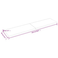 Produktbild för Vägghylla mörkbrun 220x50x(2-4) cm behandlad massiv ek