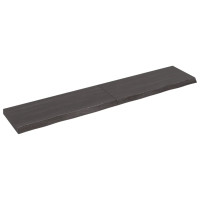 Produktbild för Vägghylla mörkbrun 200x40x(2-6) cm behandlad massiv ek