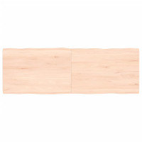 Produktbild för Bordsskiva 120x40x(2-4) cm obehandlad massiv ek levande kant