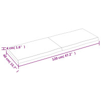 Produktbild för Bordsskiva 120x40x(2-4) cm obehandlad massiv ek levande kant