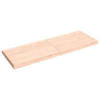 Produktbild för Bordsskiva 140x50x(2-6) cm obehandlad massiv ek levande kant