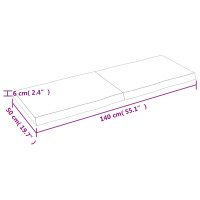 Produktbild för Bordsskiva 140x50x(2-6) cm obehandlad massiv ek levande kant