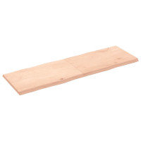 Produktbild för Bordsskiva 160x50x(2-4) cm obehandlad massiv ek levande kant