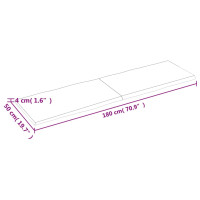 Produktbild för Bordsskiva 180x50x(2-4) cm obehandlad massiv ek levande kant