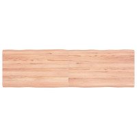 Produktbild för Bordsskiva ljusbrun 140x40x(2-4)cm massivt trä levande kant