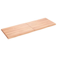 Produktbild för Bordsskiva ljusbrun 140x50x(2-4) cm massivt trä levande kant