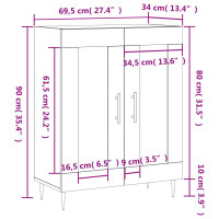 Produktbild för Skåp vit 69,5x34x90 cm konstruerat trä